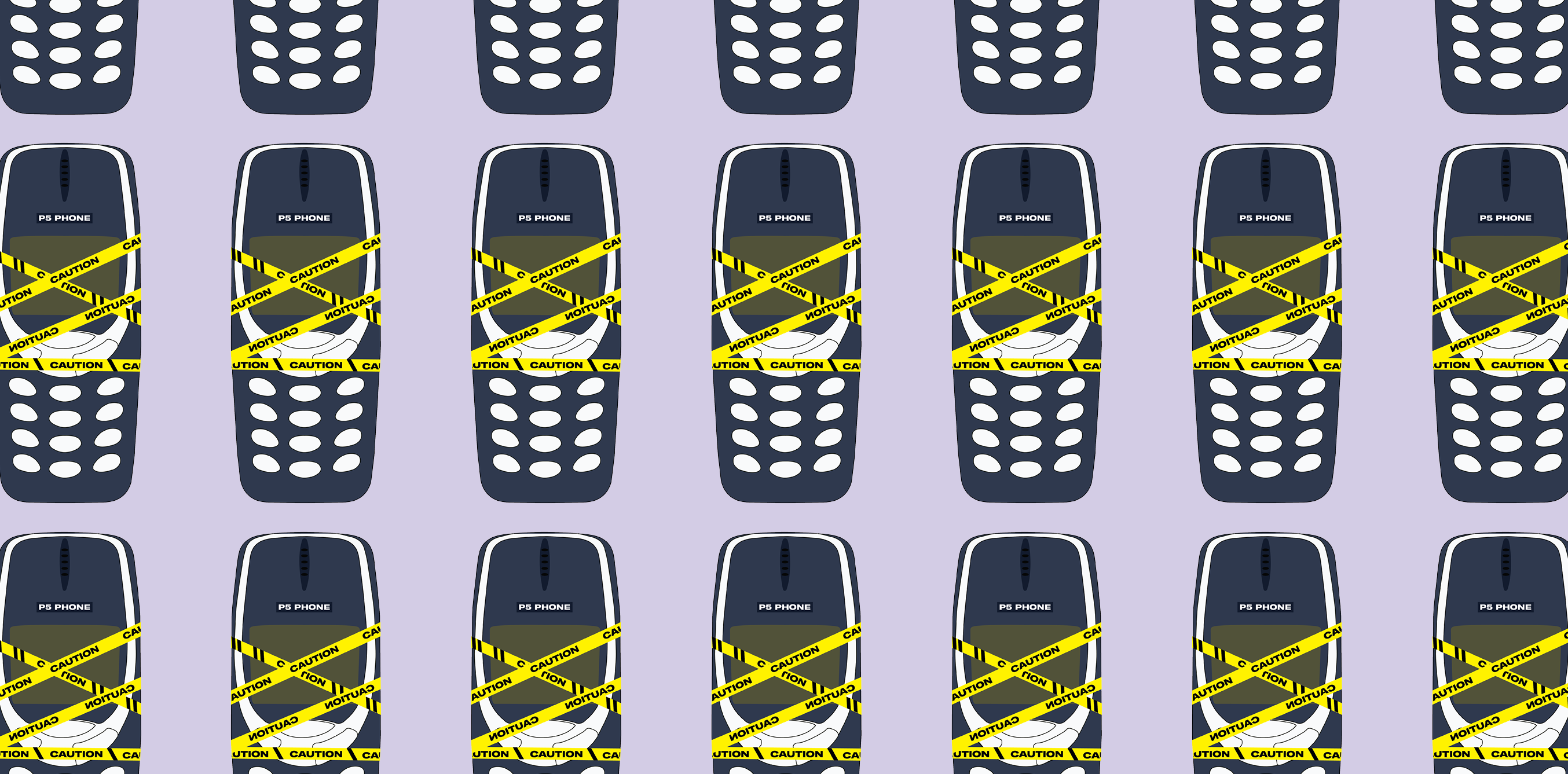 three-phone library illustration